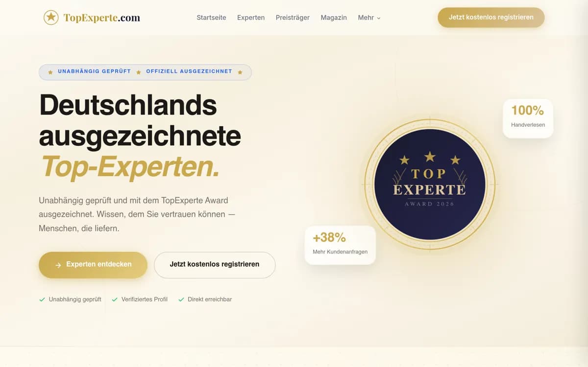 Screenshot von TopExperte