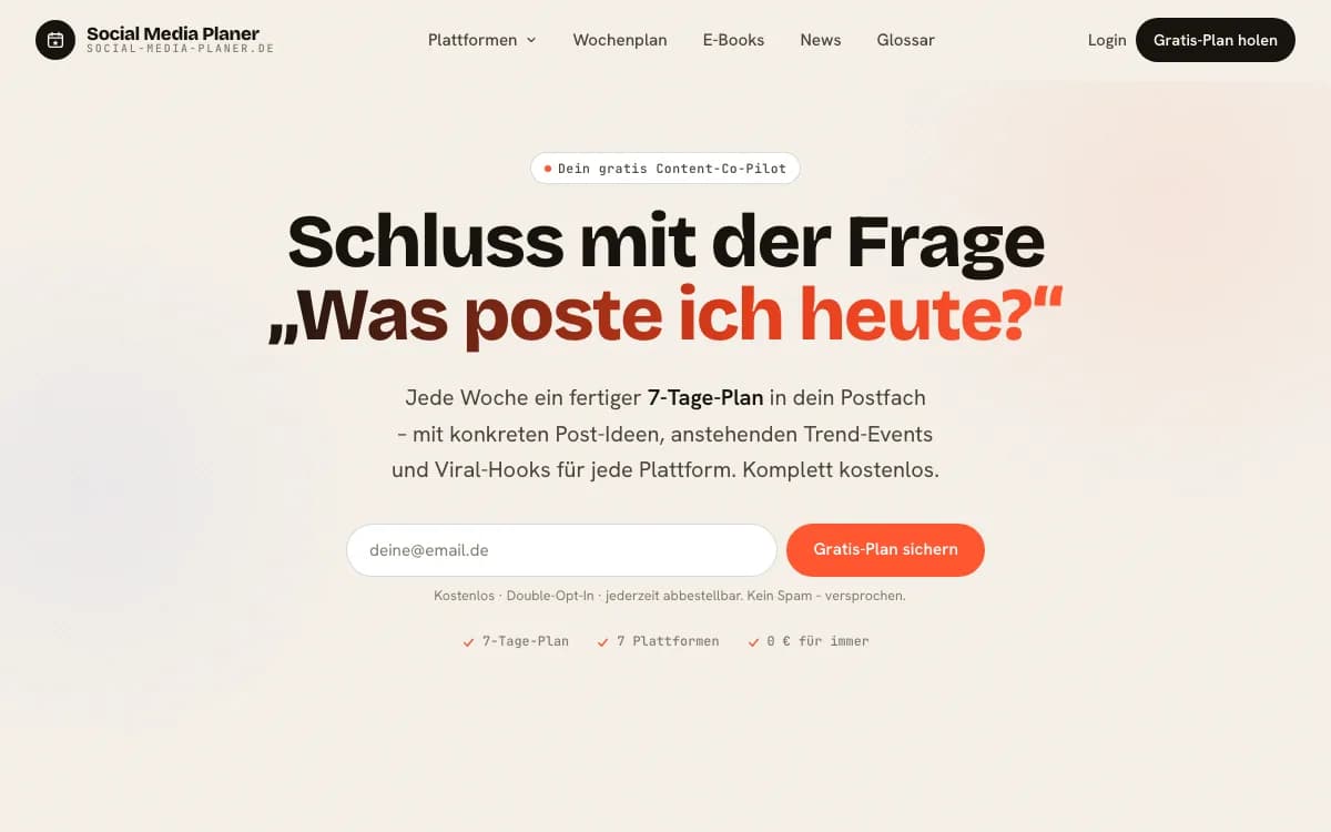 Screenshot von Social Media Planer